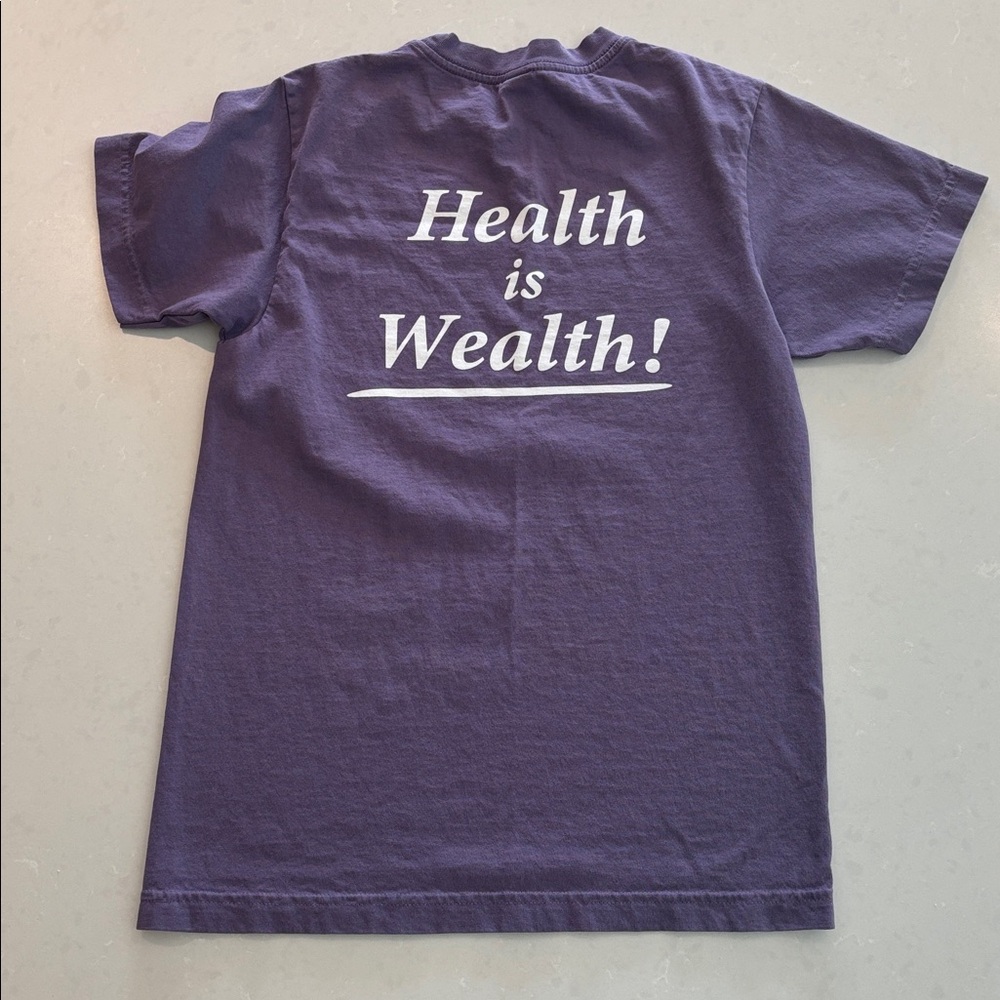 SPORTY & RICH HEALTH IS WEALTH T-SHIRT
Dusty Grape White Sz XS NWOT - Picture 7 of 7